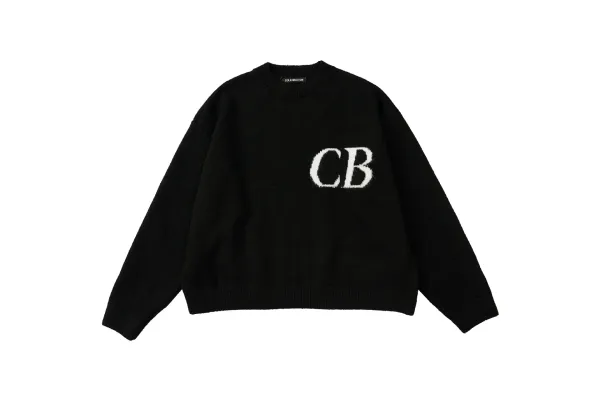 Cole Buxton CB Logo Knit Sweater Black - 1