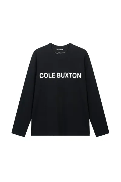 Cole Buxton Logo Print Long-Sleeve T-Shirt Black - 1