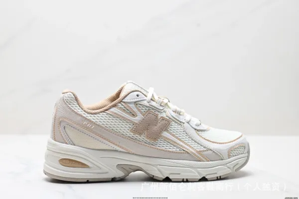 New Balance 740 Beige White Mesh Sneakers - 1