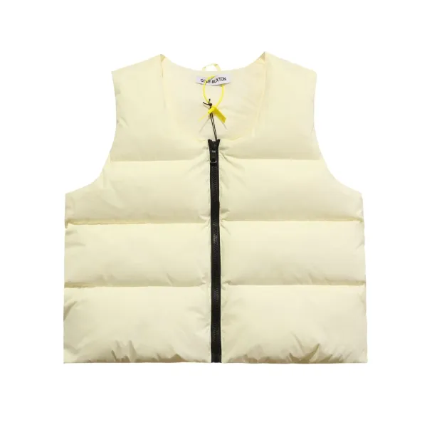 Cole Buxton Puffer Vest Cream Outerwear - 1