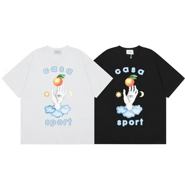 Casablanca T-Shirts Short-Sleeve Graphic Logo T-Shirt product detail image 23