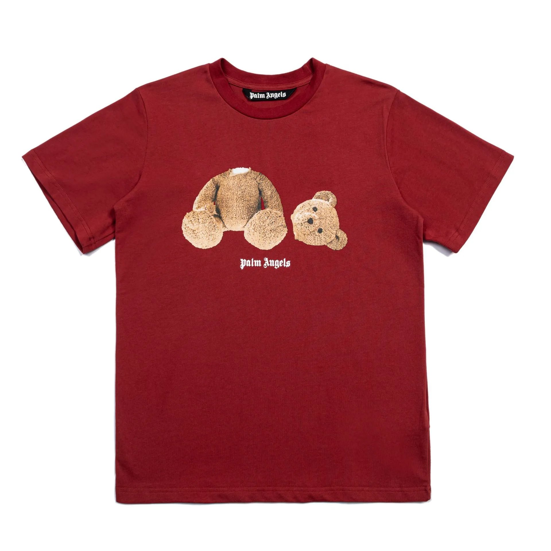 Palm Angels Teddy Bear Tee Burgundy Red