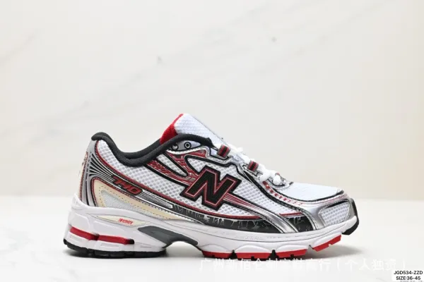 New Balance 740 White Red Black Running Shoes - 1