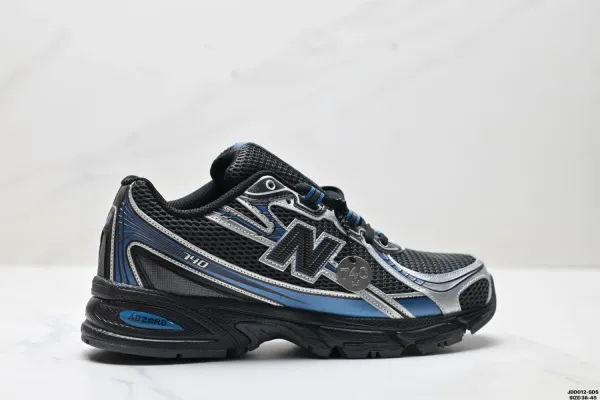 New Balance 740 Black Blue Silver Running Shoes - 1