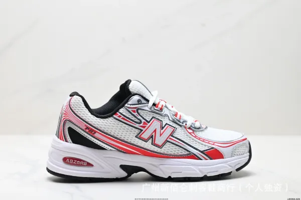 New Balance 740 White Red Black Running Shoes - 1