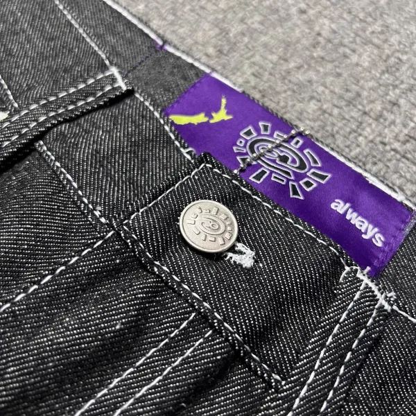 Corteiz x Digital Pionker Dark Wash Jeans with White Stitching - 13