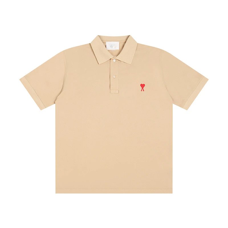 AMI Paris de Coeur Polo Shirt Tan/Beige