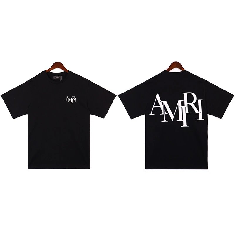 Amiri Staggered Logo Tee Black