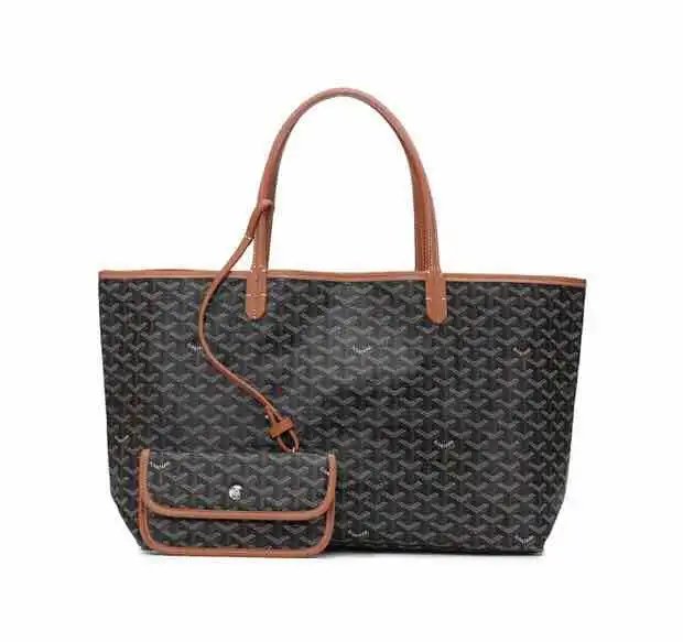 Goyard Saint Louis Tote Black Gray Monogram Canvas Tote Bag - 14