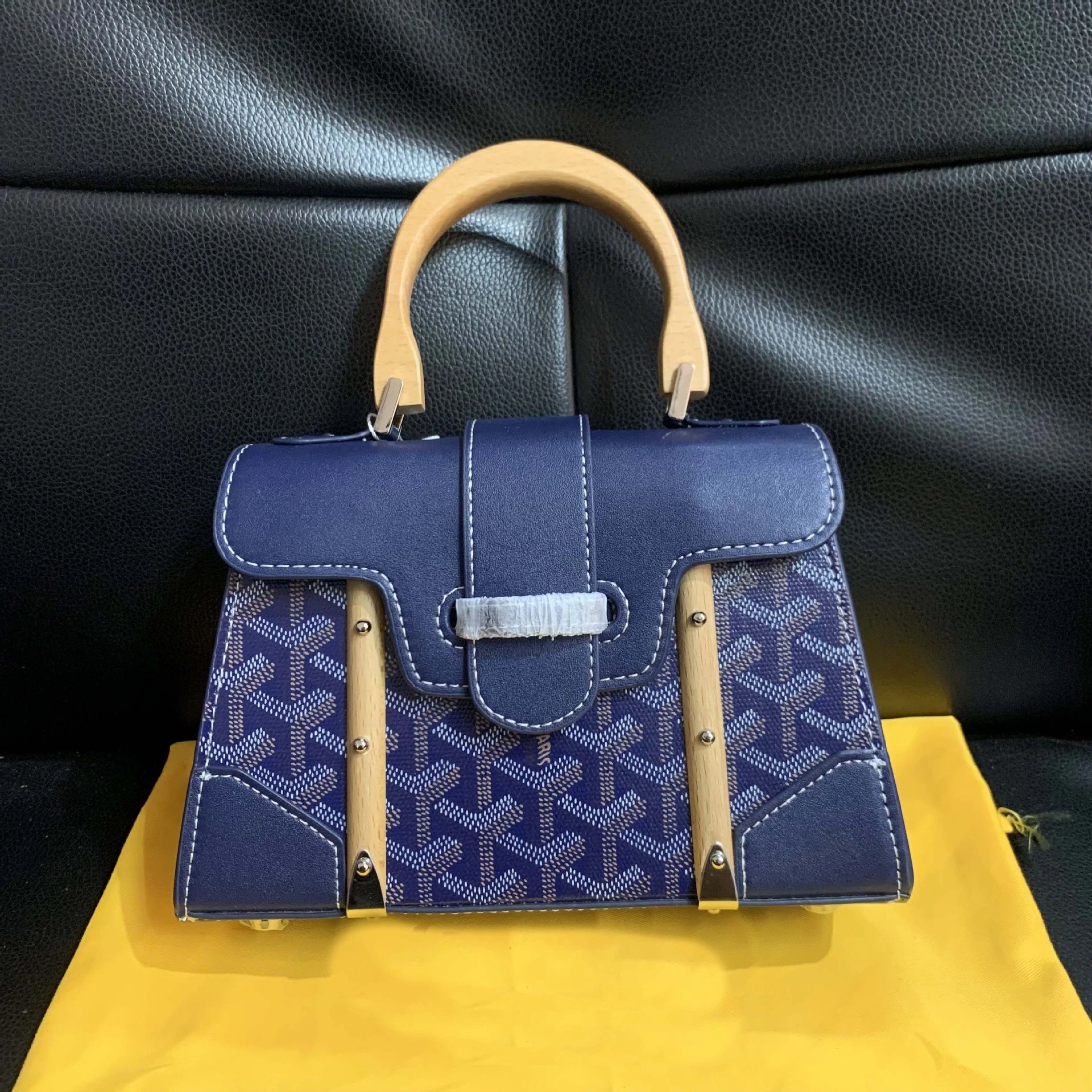 Goyard Saint Louis Mini Burgundy Canvas Handbag - 7
