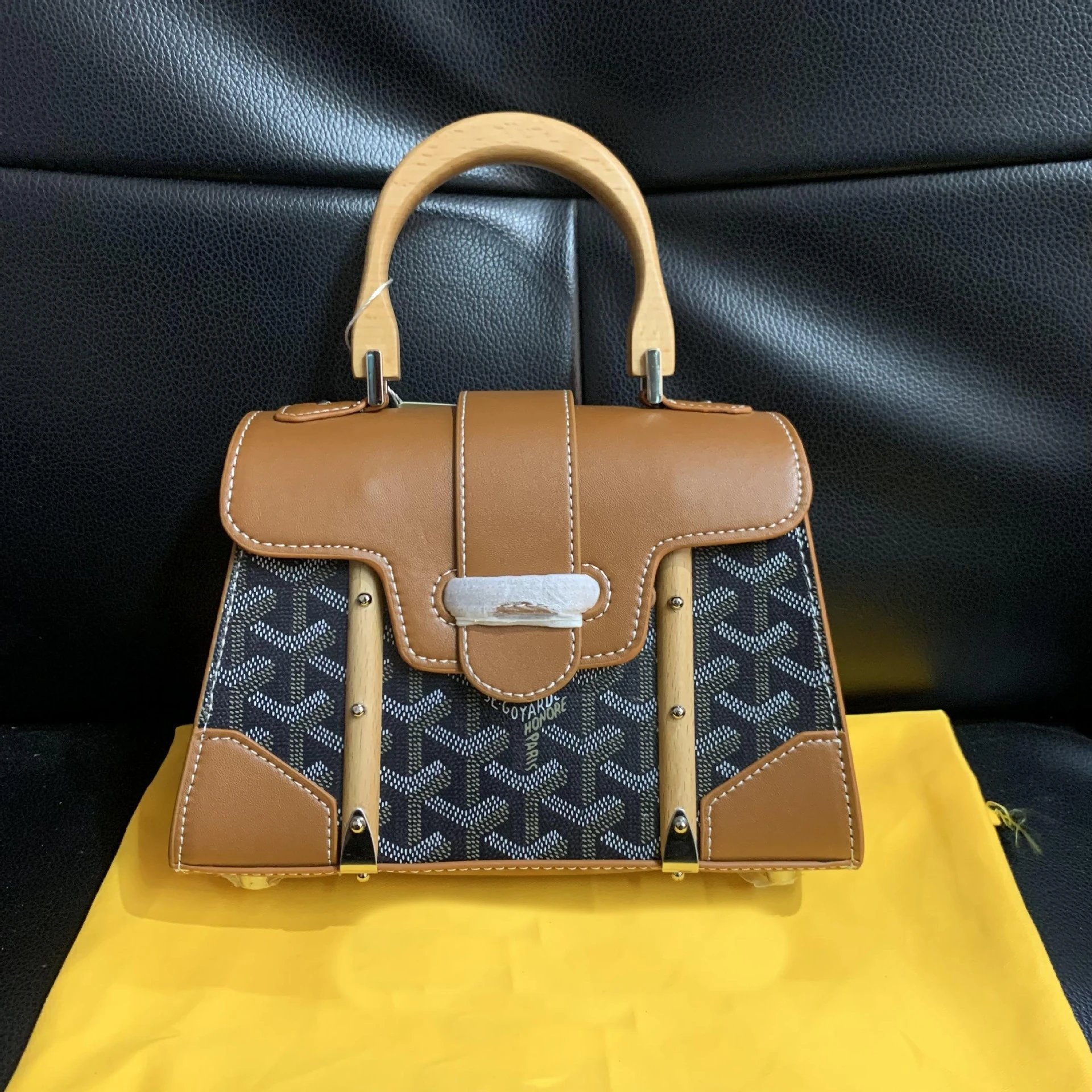 Goyard Saint Louis Mini Burgundy Canvas Handbag - 9