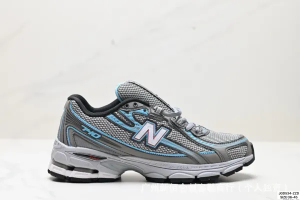 New Balance 740 Gray Blue Mesh Running Shoes - 1