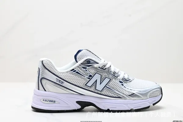 New Balance 740 White Navy Mesh Running Shoes - 1