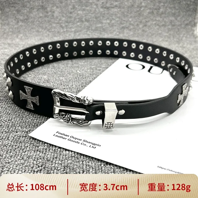 Ouyue Belts Black Belt with Multicolour Cross Appliques and Decorative Buckle product detail image 18