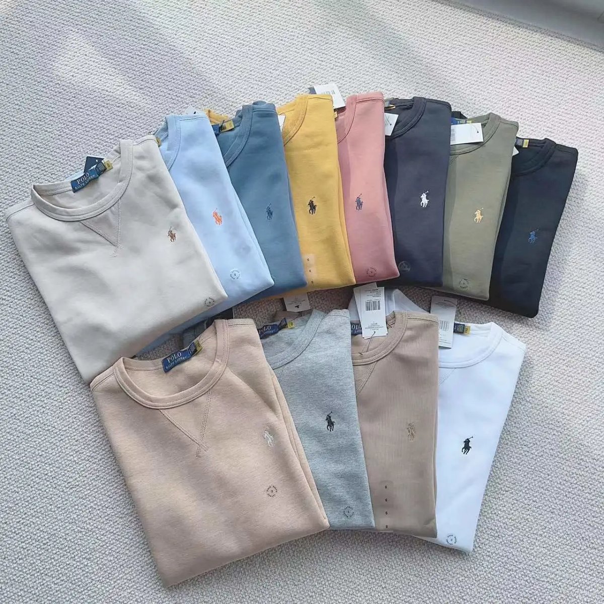 Polo Ralph Lauren Classic Crewneck Sweatshirt Beige Hoodie product detail 2 in Litbuy spreadsheet finds