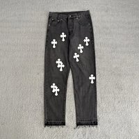 Black pants, white skin
