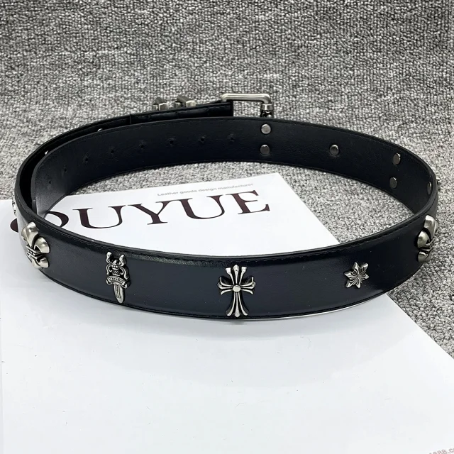 Ouyue Belts Black Belt with Multicolour Cross Appliques and Decorative Buckle product detail image 40