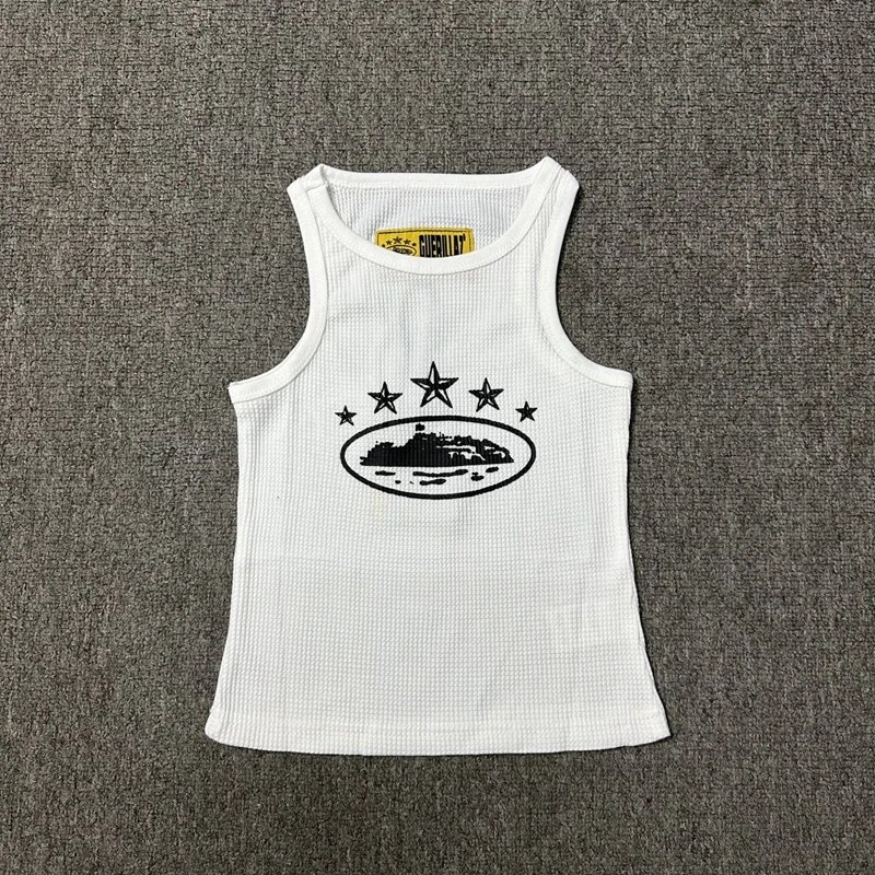 Guerillaz Alcatraz Star Logo Waffle Tank Top White