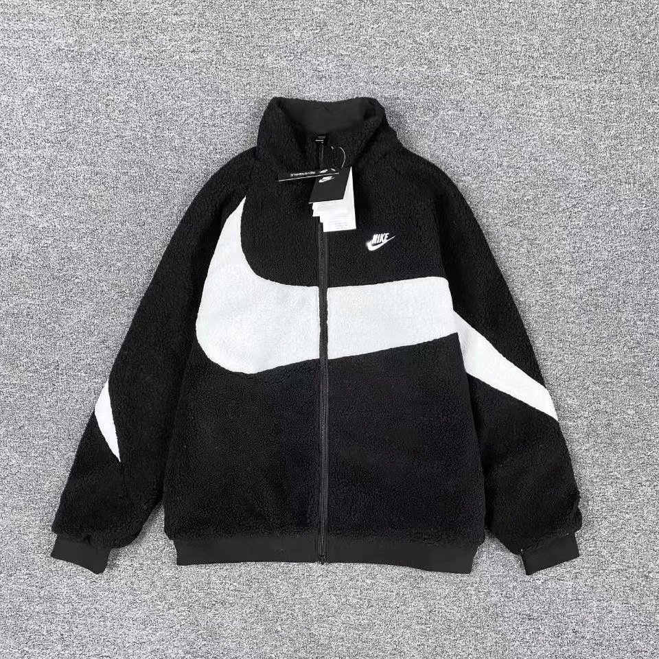 Nike Color-Block Fleece Zip-Up Jacket Black Pink Outerwear - 11