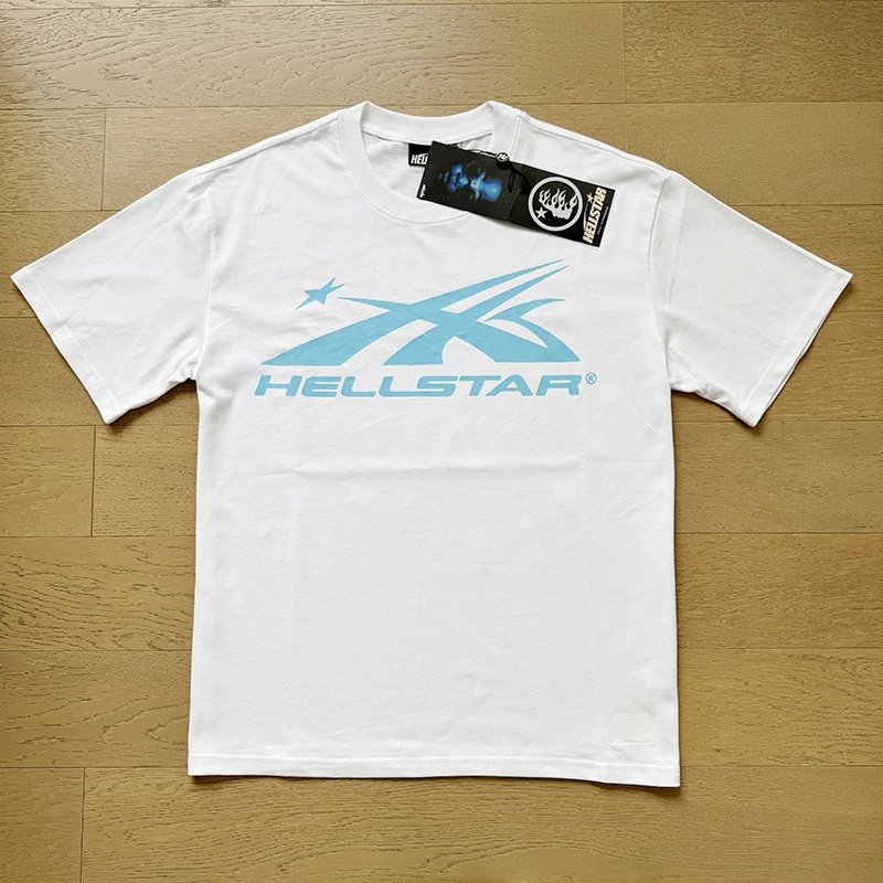 Hellstar Sport Logo Tee White Baby Blue