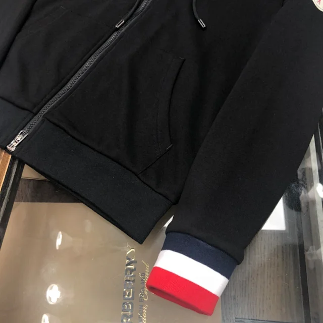 Moncler Hoodies & Sweatshirts Zip-Up Hooded Sweatshirt with Tricolor Cuffs product detail image 11