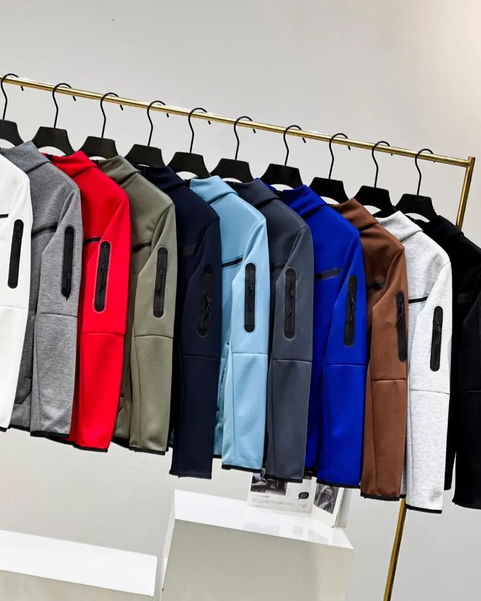 Nike Tech Fleece Hooded Jacket Cement Gray Outerwear - 5