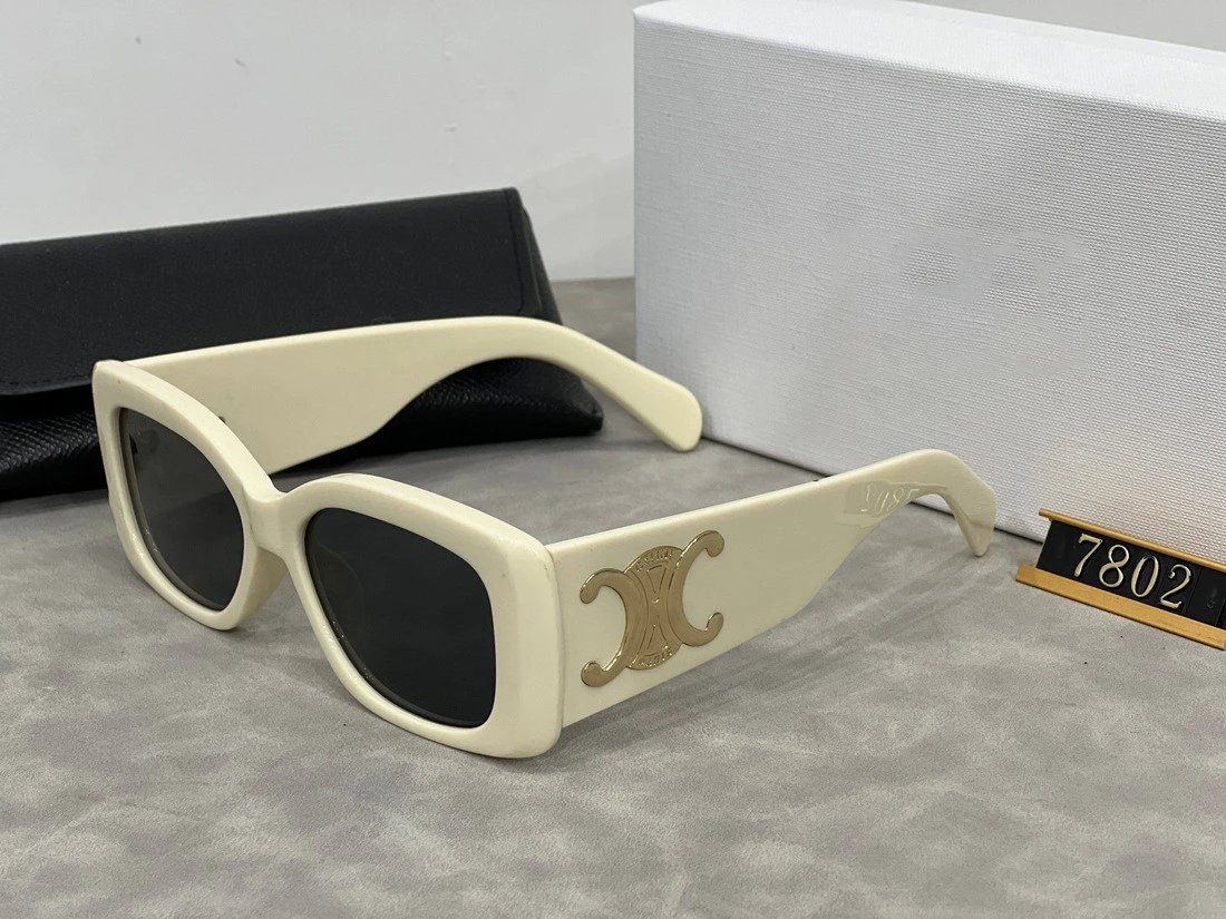 Celine Square Frame Sunglasses Black with Gold Logo - 5
