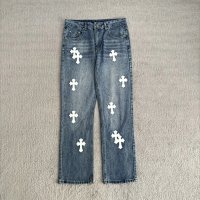 Blue pants, white skin