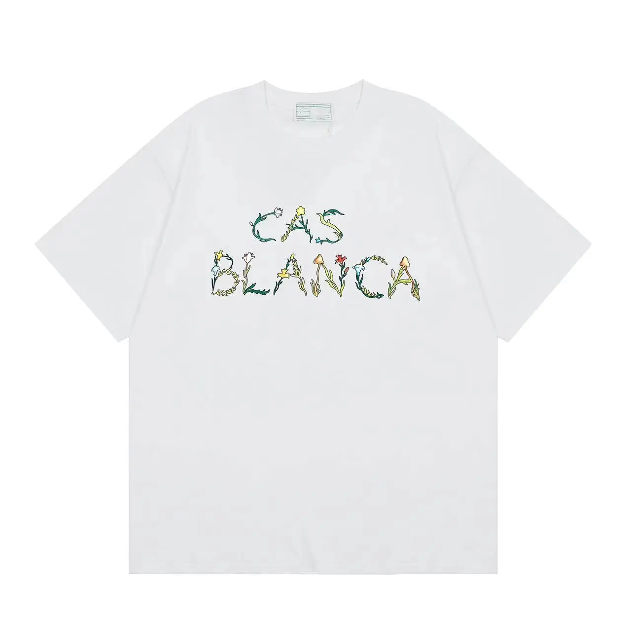 Casablanca, Floral and Letter Print Short-Sleeve T-Shirt