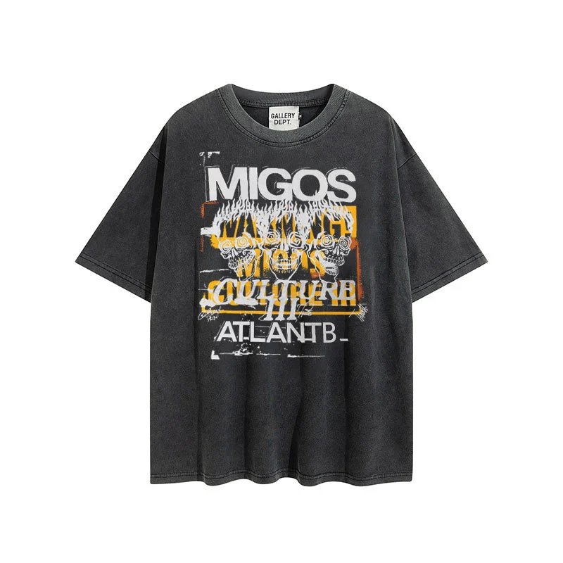 Gallery Dept Artistic Portrait Washed Black T-Shirt - 62