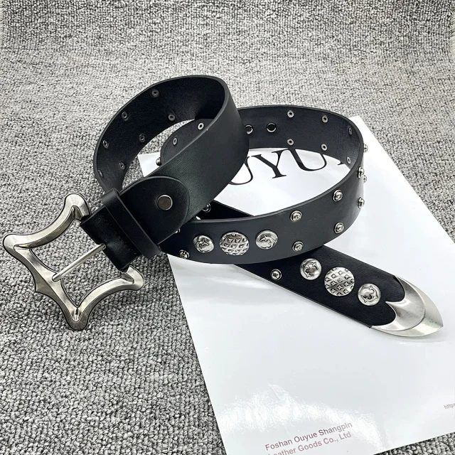 Ouyue Belts Black Belt with Multicolour Cross Appliques and Decorative Buckle product detail image 45