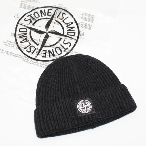 Stone Island Ribbed Beanie Beige Hat - 3