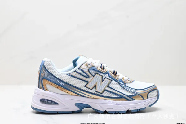 New Balance 740 White Blue Gold Running Shoes - 1
