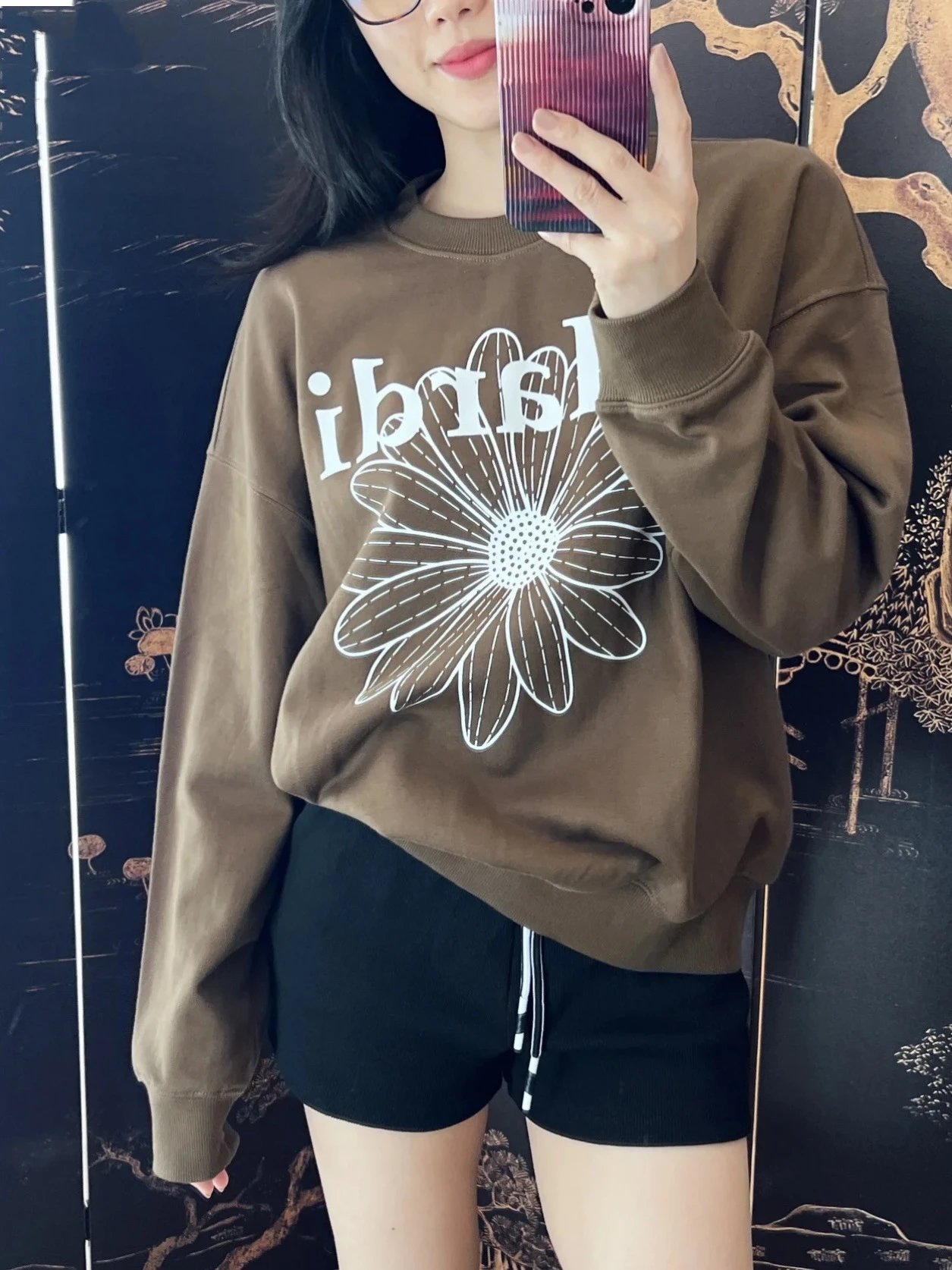 Mardi Mercredi Floral Print Navy Sweatshirt Sweater - 2