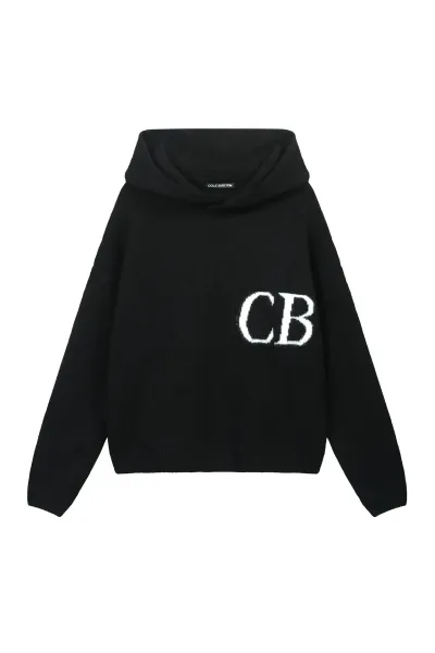 Cole Buxton CB Logo Cowl Neck Sweater Black - 1