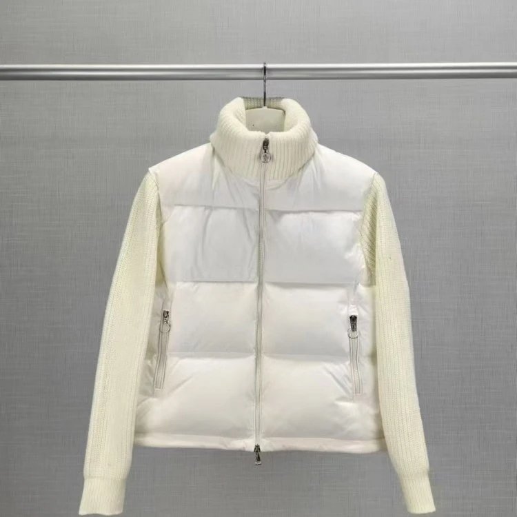 [DX6-1] goose down wool stitching slim light short collar down jacket
