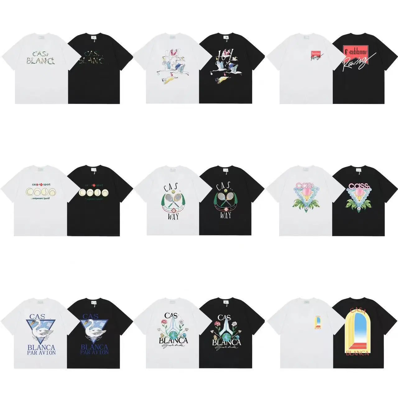 Spring and summer new color printed short sleeved T-shirt for men and women - EN