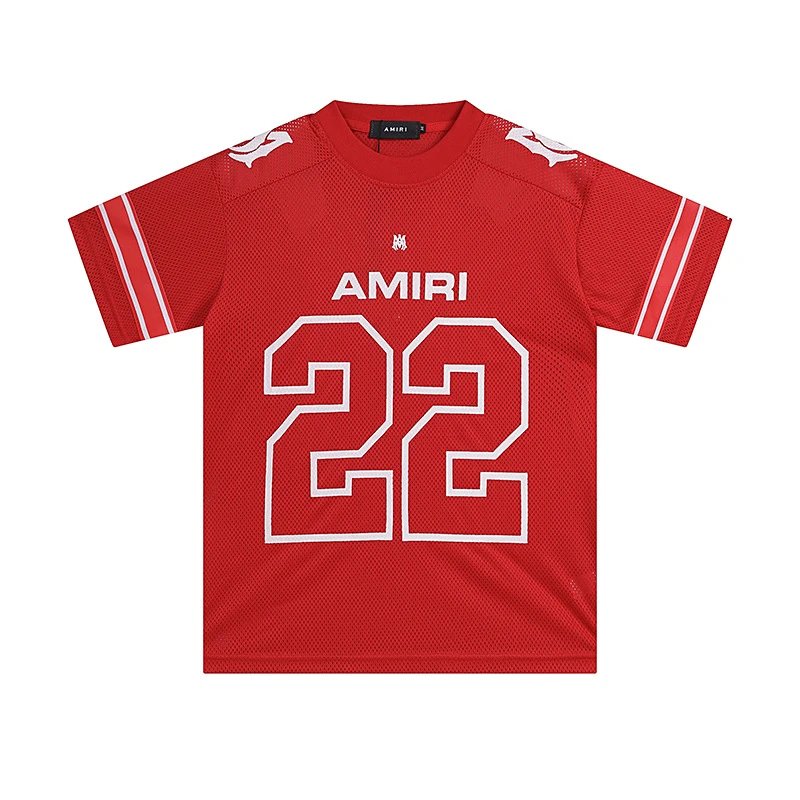 Amiri #22 Football Mesh Jersey Tee Red White