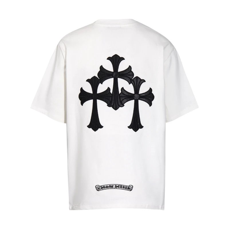 Chrome Hearts Triple Cross Leather Patch Tee White