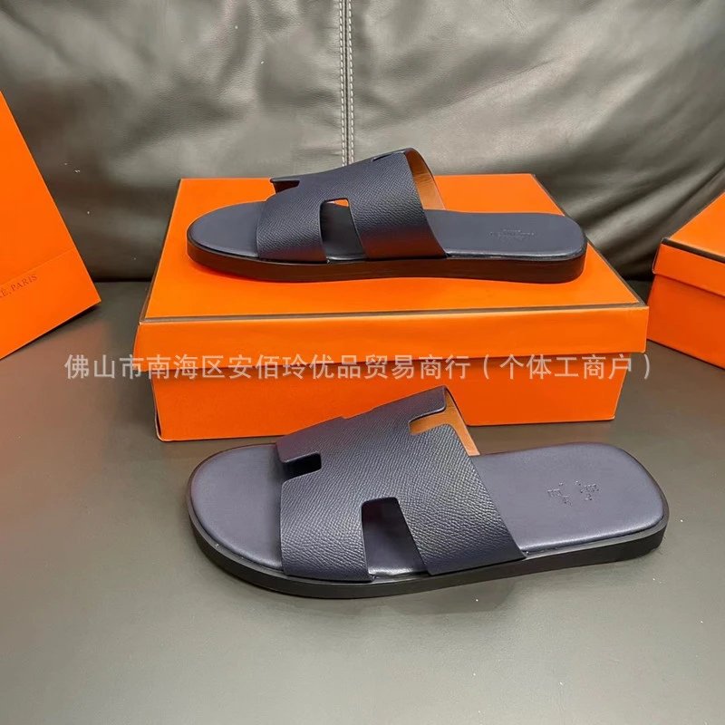 Hermès Oran Sandals White Togo Leather Slippers - 15