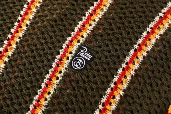 Stüssy x Patta Crochet Stripe Sweater Army Green - 10