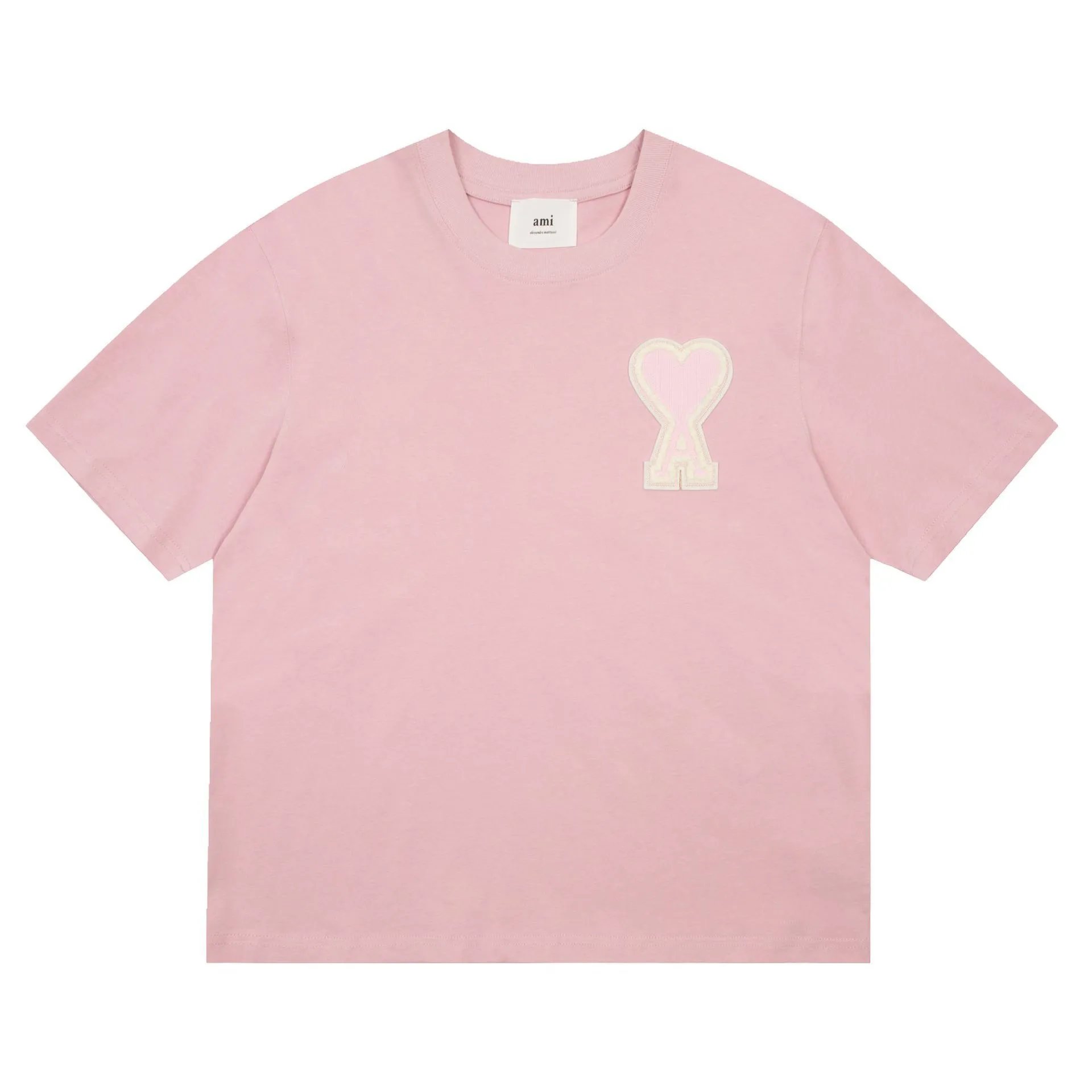 Ami + Heart Logo Tee + Light Pink
