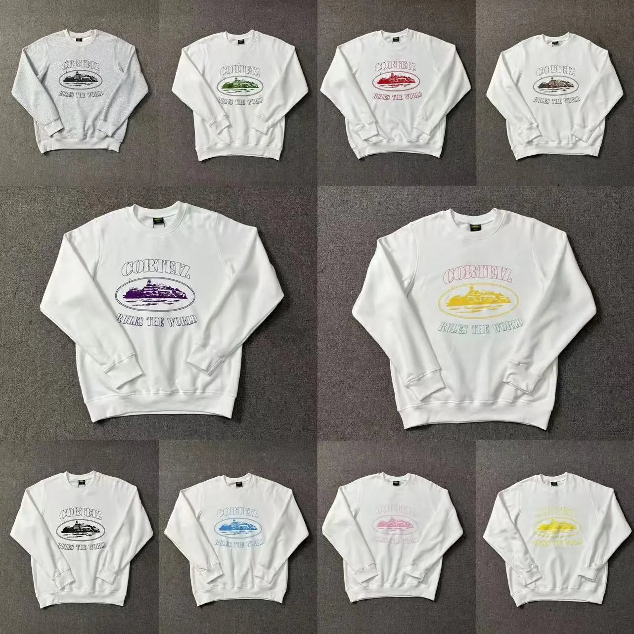 Round neck sweatshirt street hip-hop skateboarding sports casual long sleeved sweatshirt collection - TOP