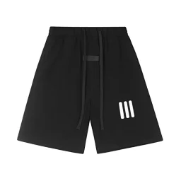 thumbnail for [WLG14] high street loose flocked letter silicone print drawstring casual shorts mid pants men and women RM
