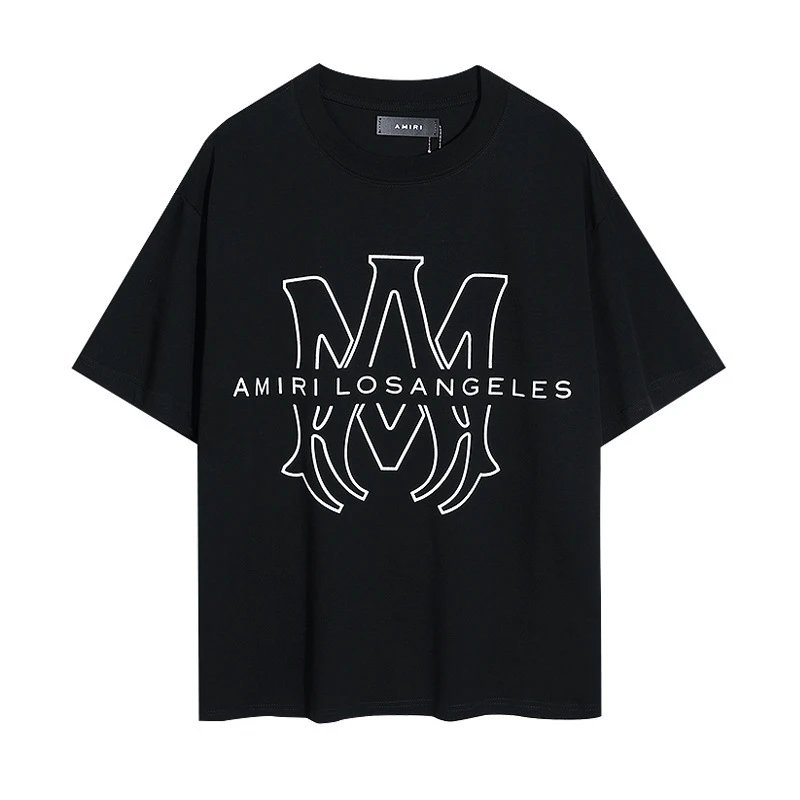 Amiri MA Los Angeles Outline Logo Tee Black White