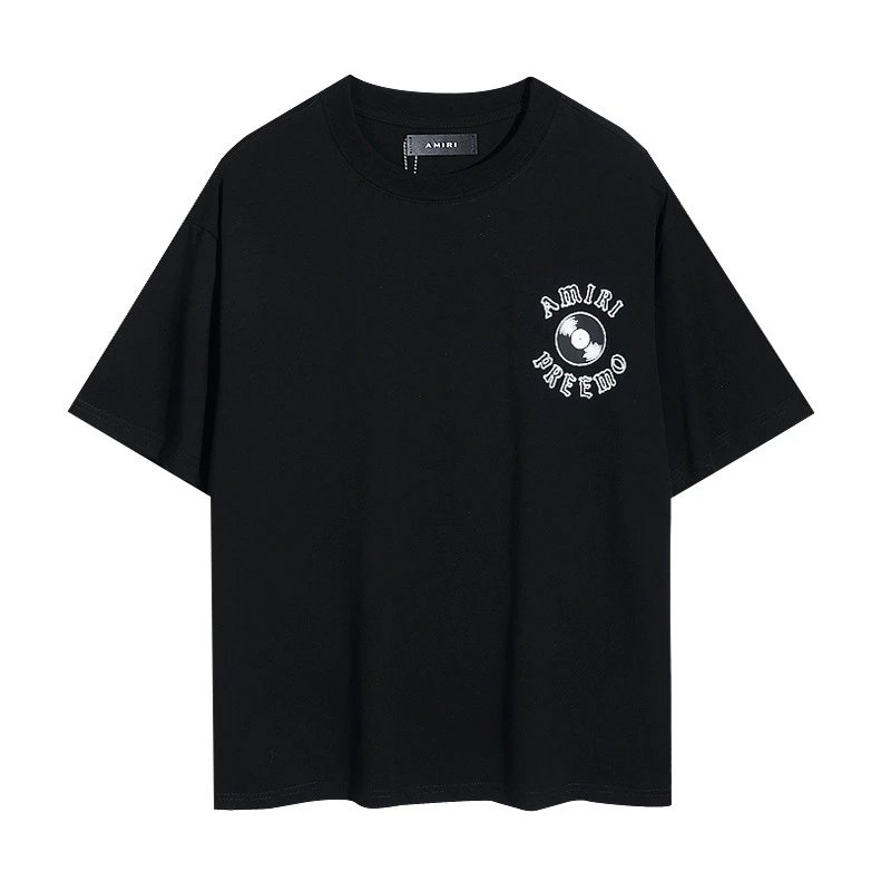 Amiri x Preemo Vinyl Record Logo Tee Black White
