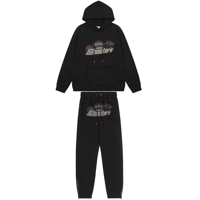 Trapstar Black Logo Hoodie and Sweatpants Set - 4
