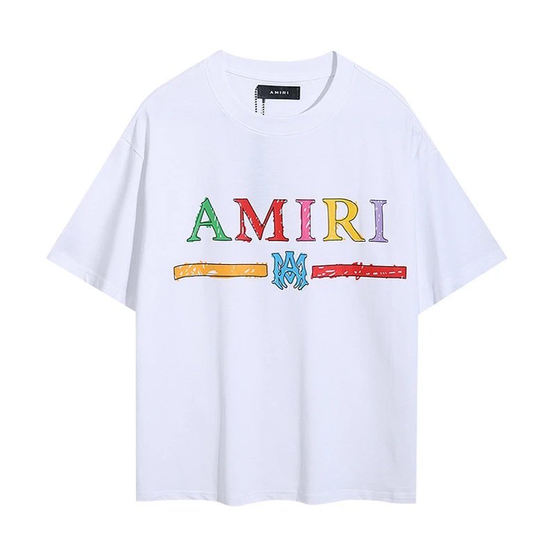 Amiri Multicolor Logo Tee White