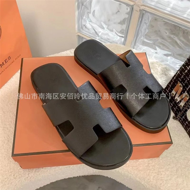 Hermès Oran Sandals White Togo Leather Slippers - 12