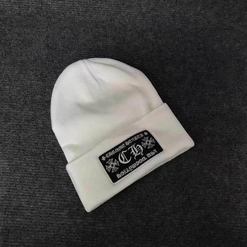 Chrome Hearts Hollywood CH Patch Beanie White